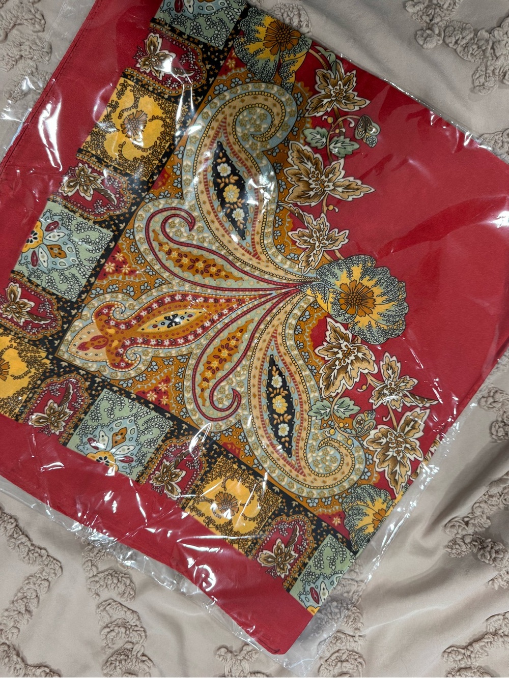 Red Paisley Headwrap